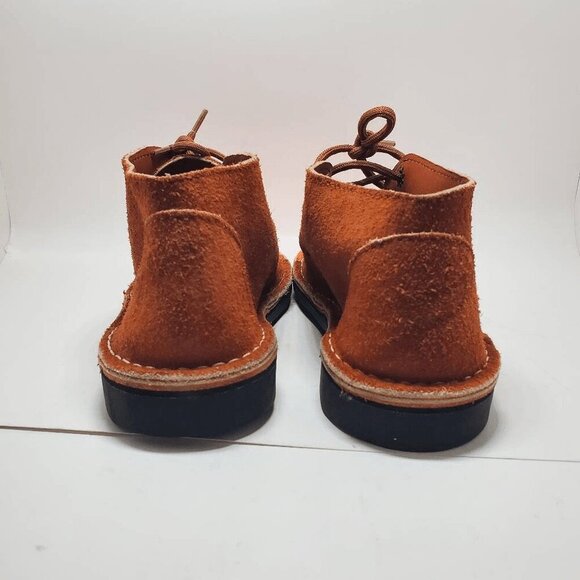 Brother Vellies Women's Leather Chukka Ankle Orange Cap Toe Lace Up Boots W7 M5 - Picture 4 of 8